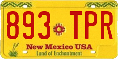 NM license plate 893TPR