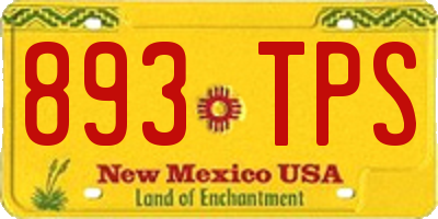 NM license plate 893TPS