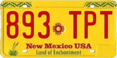 NM license plate 893TPT