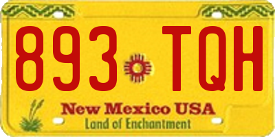 NM license plate 893TQH