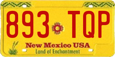 NM license plate 893TQP