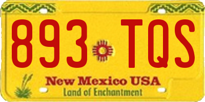 NM license plate 893TQS