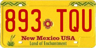 NM license plate 893TQU