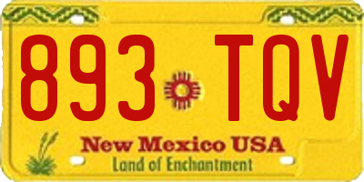 NM license plate 893TQV
