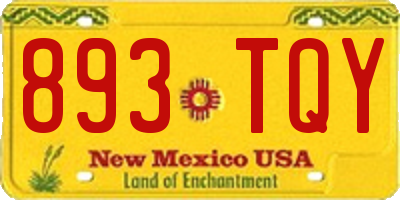 NM license plate 893TQY