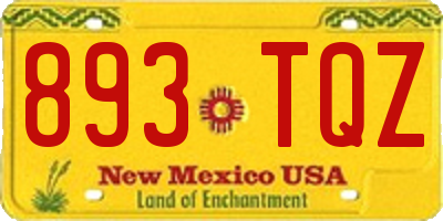 NM license plate 893TQZ