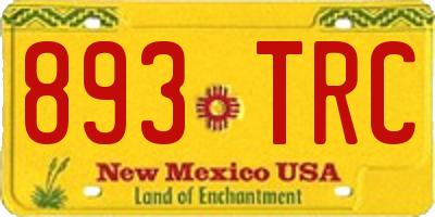 NM license plate 893TRC