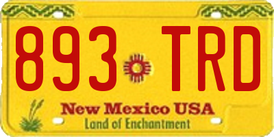 NM license plate 893TRD