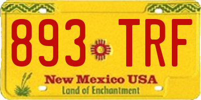NM license plate 893TRF