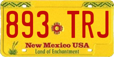 NM license plate 893TRJ