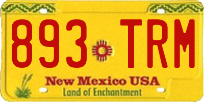 NM license plate 893TRM