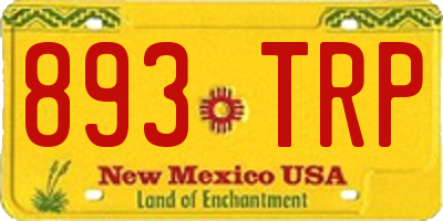NM license plate 893TRP
