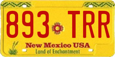 NM license plate 893TRR