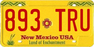 NM license plate 893TRU