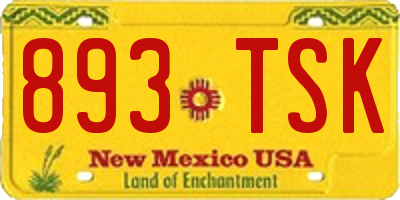 NM license plate 893TSK