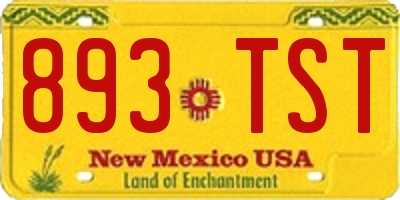 NM license plate 893TST