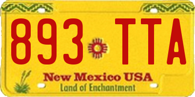 NM license plate 893TTA