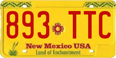 NM license plate 893TTC