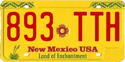 NM license plate 893TTH