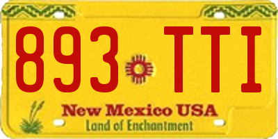 NM license plate 893TTI