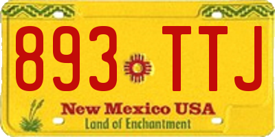NM license plate 893TTJ