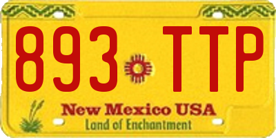 NM license plate 893TTP