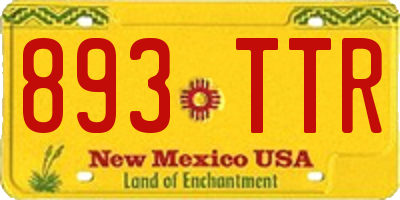 NM license plate 893TTR