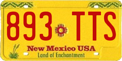 NM license plate 893TTS