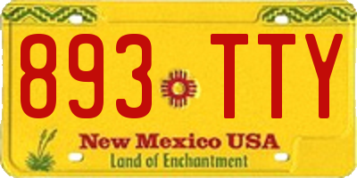 NM license plate 893TTY