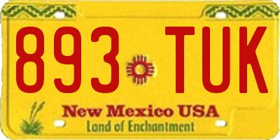 NM license plate 893TUK