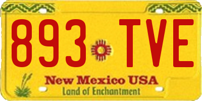 NM license plate 893TVE