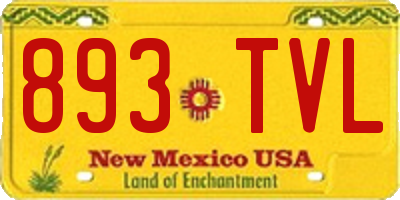 NM license plate 893TVL