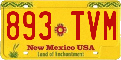 NM license plate 893TVM