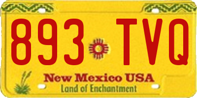 NM license plate 893TVQ