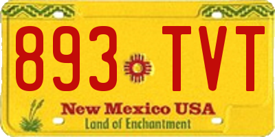 NM license plate 893TVT