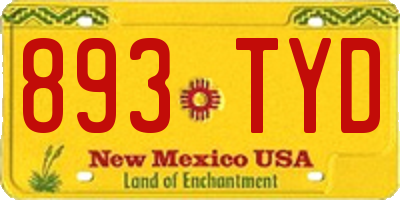 NM license plate 893TYD