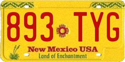 NM license plate 893TYG
