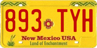 NM license plate 893TYH