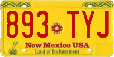 NM license plate 893TYJ