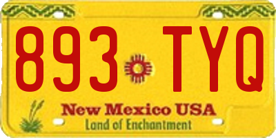 NM license plate 893TYQ