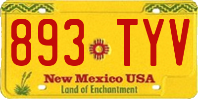 NM license plate 893TYV