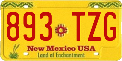 NM license plate 893TZG