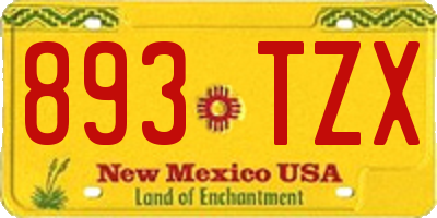 NM license plate 893TZX