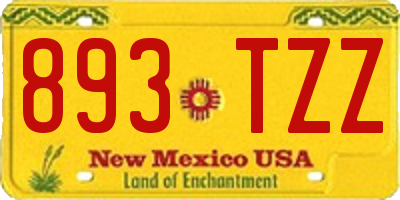 NM license plate 893TZZ