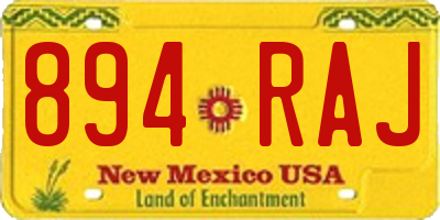 NM license plate 894RAJ