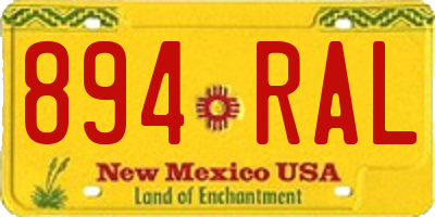 NM license plate 894RAL