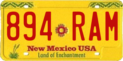 NM license plate 894RAM