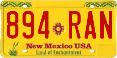 NM license plate 894RAN