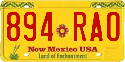 NM license plate 894RAO