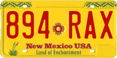 NM license plate 894RAX